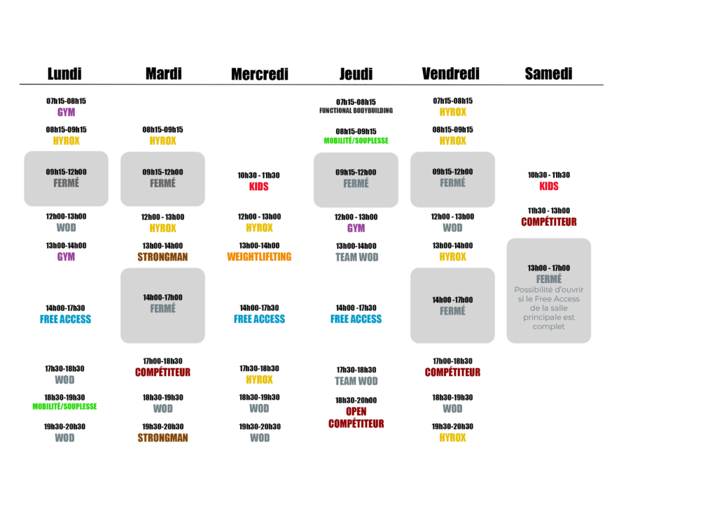 Planning extension crossfit cannes 2025